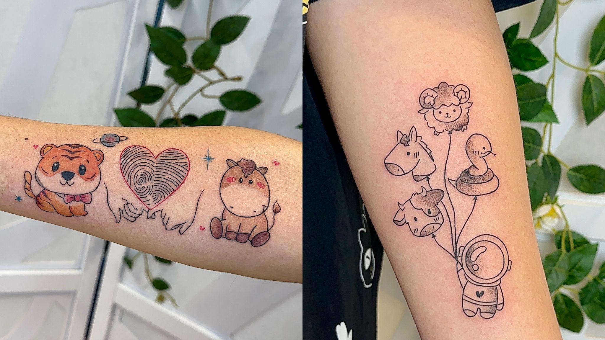 韓式單針細線馬刺青風格作品展示-JS Tattoo豐原